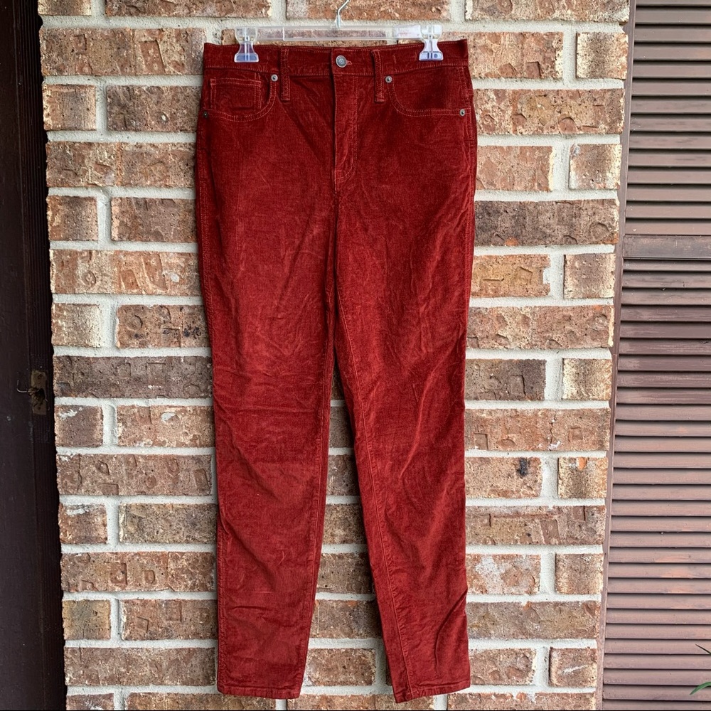 Madewell Retro Burnt Orange Corduroys skinny jeans